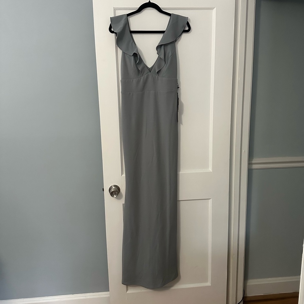 Elegant Long Gray Formal Dress